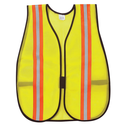 Yellow/Lime Safety Vest - MCR Safety - Breathable Mesh