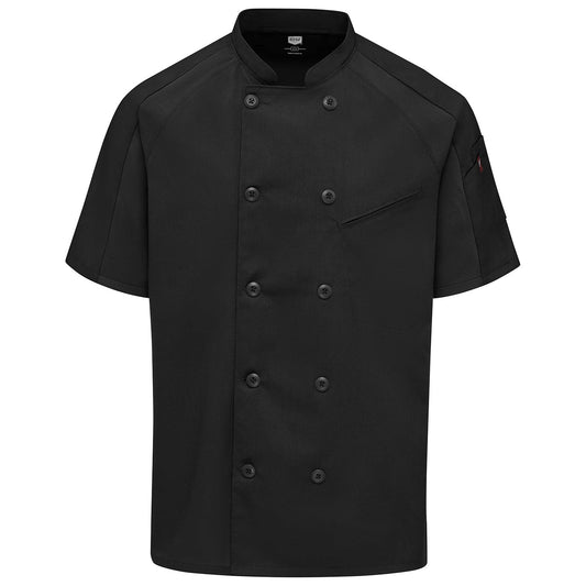Black/Black Mesh Chef Coats - Chef Designs - Breathable Comfort