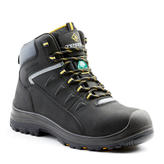 Black Work Boots - Terra - Waterproof Comfort