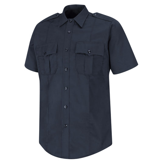 Dark Navy Button Up Shirt - Horace Small - Cotton Blend
