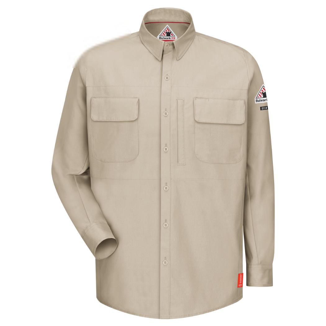 Dark Blue Button Up Shirt - Bulwark FR - Comfortable Fit