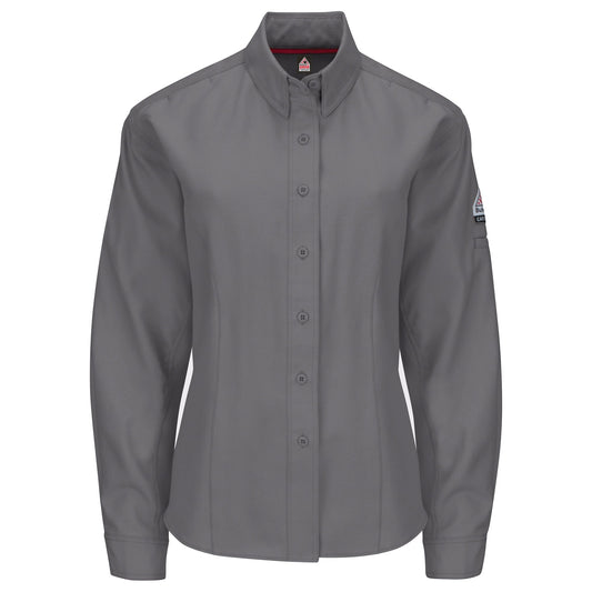 Grey Functional Button Up Shirt - Bulwark FR - Women's Fit