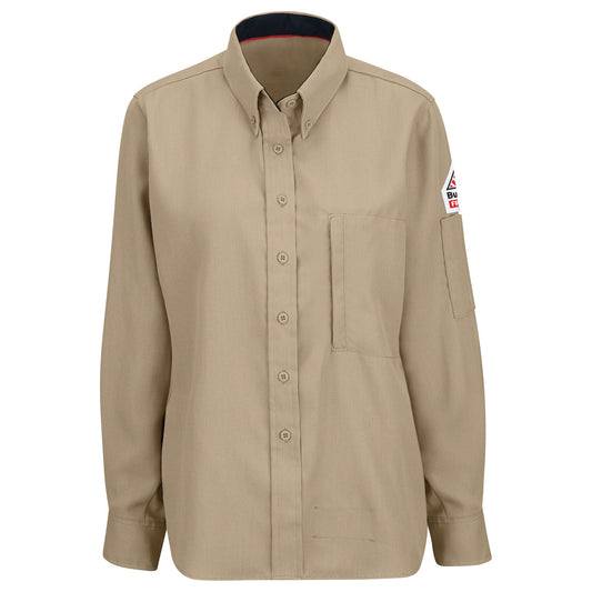 Khaki Button Up Shirt - Bulwark FR - Lightweight Fabric