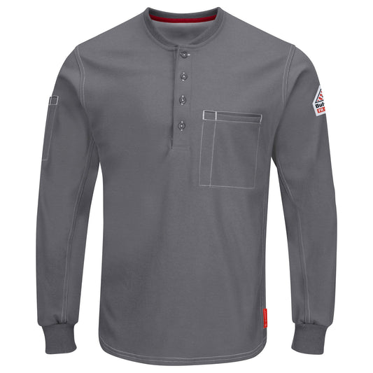 Charcoal Henley Shirt - Bulwark FR - Flame Resistant