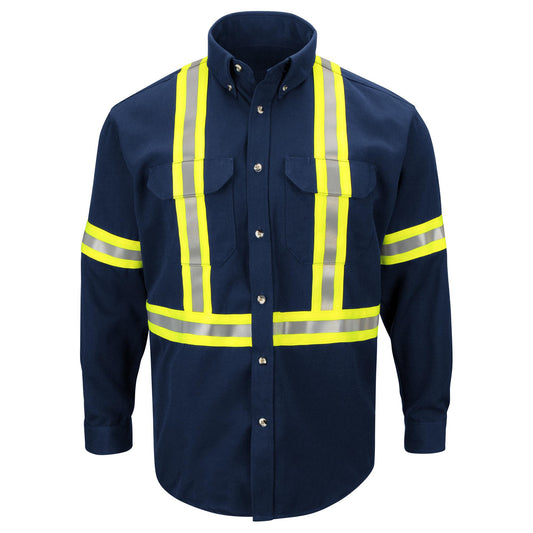 7 oz. Button Down Shirt - Bulwark FR - Enhanced Visibility