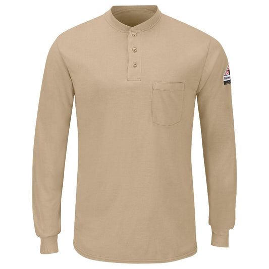 Tan Henley Shirt - Bulwark FR - Flame Resistant
