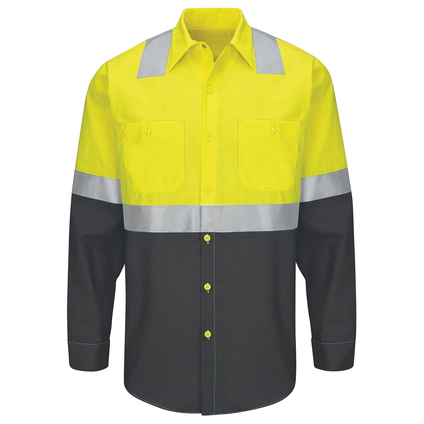 Hi-Vis Button Up Shirt - Red Kap - Ripstop Fabric