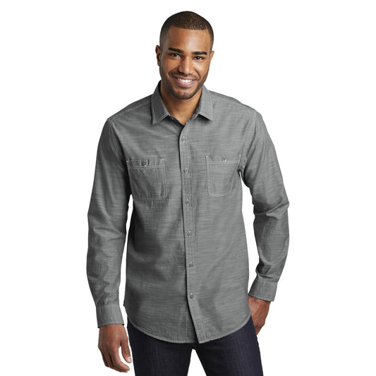 Grey Casual Button Up Shirts - Port Authority - Stylish Fit