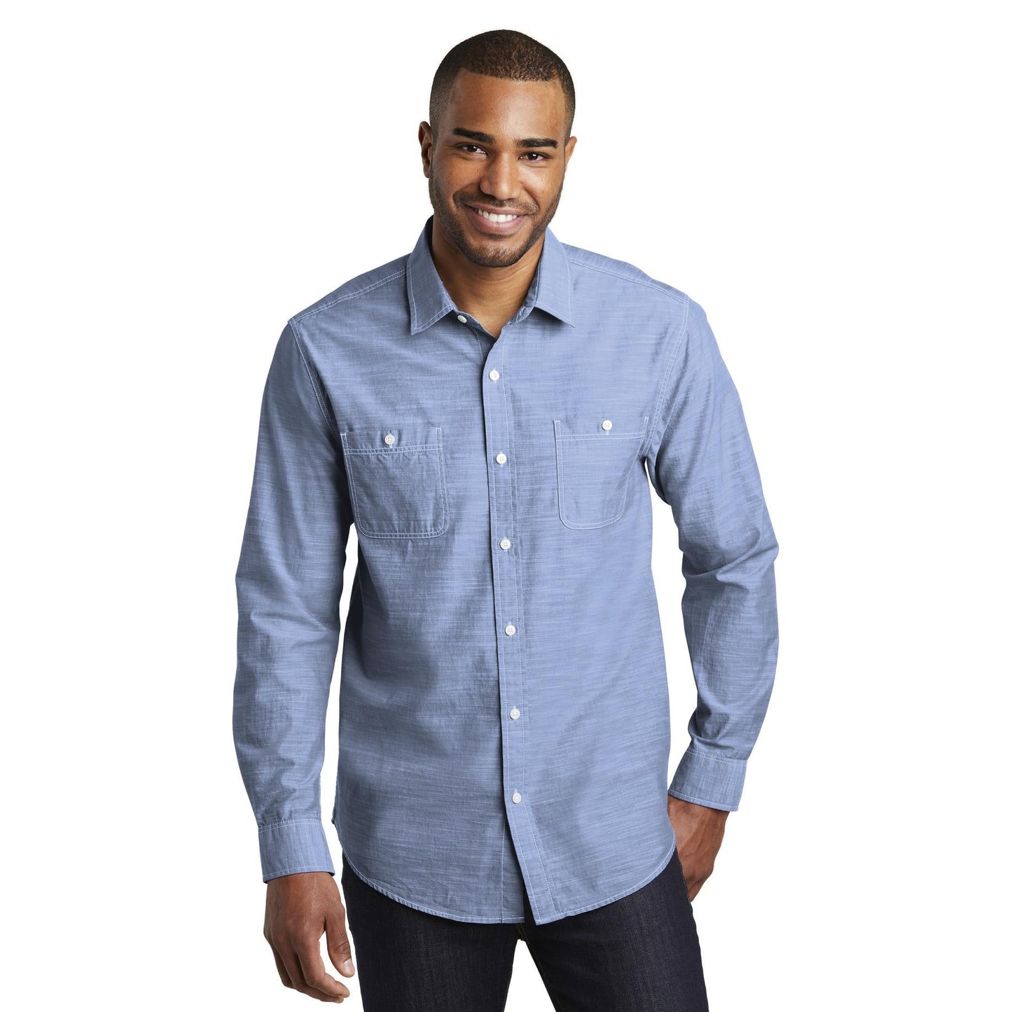 Grey Casual Button Up Shirts - Port Authority - Stylish Fit