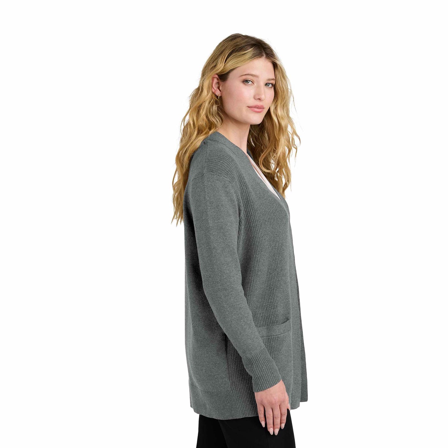 Charcoal Heather Cardigans - Port Authority - Easy Care